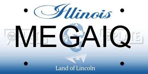 MEGAIQ Illinois License Plate