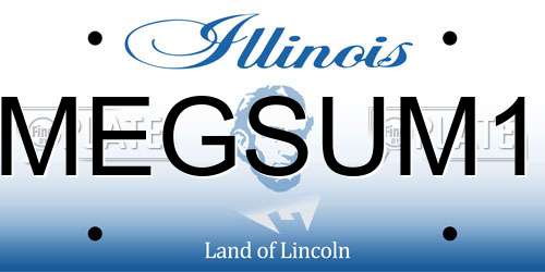 MEGSUM1 Illinois License Plate