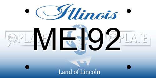 MEI92 Illinois License Plate