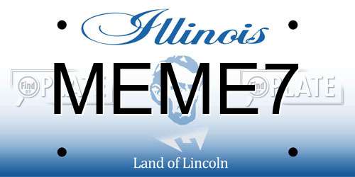 MEME7 Illinois License Plate