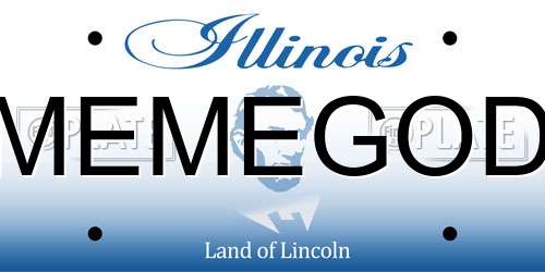 MEMEGOD Illinois License Plate