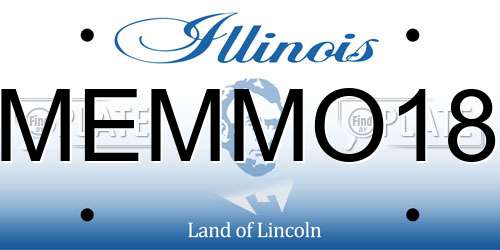 MEMMO18 Illinois License Plate