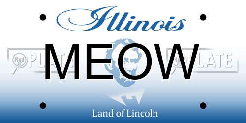 MEOW Illinois License Plate