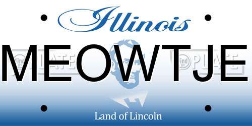 MEOWTJE Illinois License Plate