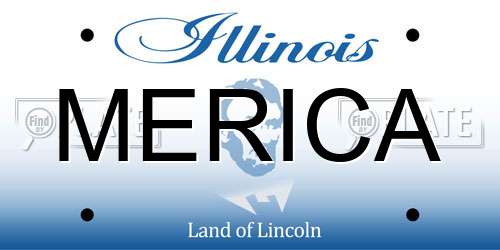 MERICA Illinois License Plate