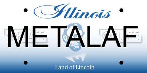 METALAF Illinois License Plate