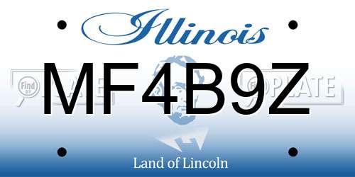 MF4B9Z Illinois License Plate