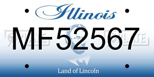 MF52567 Illinois License Plate