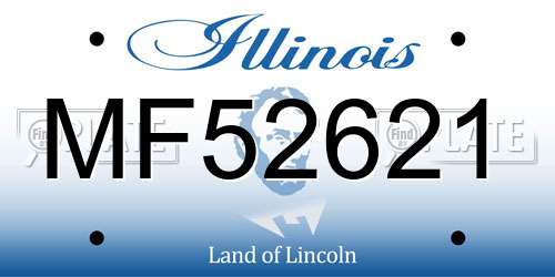 MF52621 Illinois License Plate