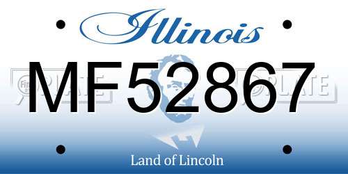 MF52867 Illinois License Plate