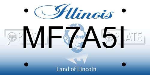 MF7A5I Illinois License Plate