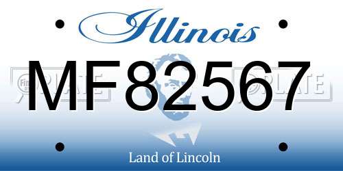MF82567 Illinois License Plate