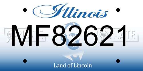 MF82621 Illinois License Plate