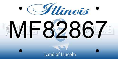 MF82867 Illinois License Plate