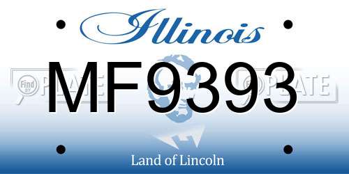 MF9393 Illinois License Plate
