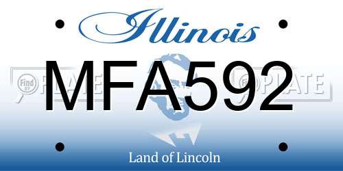 MFA592 Illinois License Plate