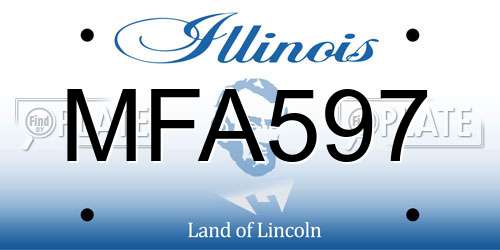 MFA597 Illinois License Plate