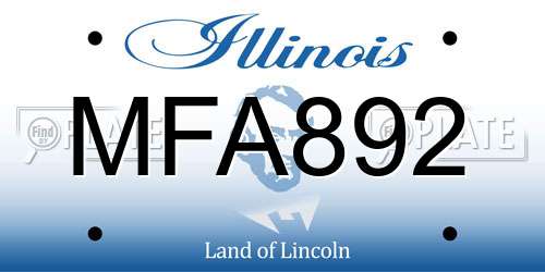MFA892 Illinois License Plate