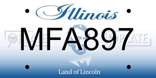 MFA897 Illinois License Plate