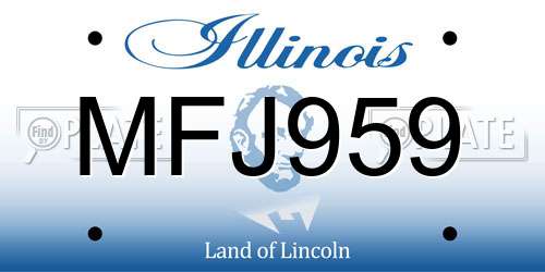 MFJ959 Illinois License Plate