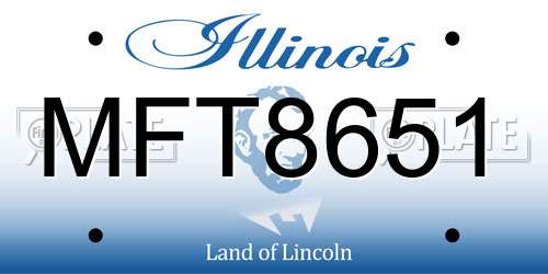 MFT8651 Illinois License Plate