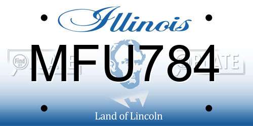 MFU784 Illinois License Plate