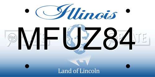 MFUZ84 Illinois License Plate