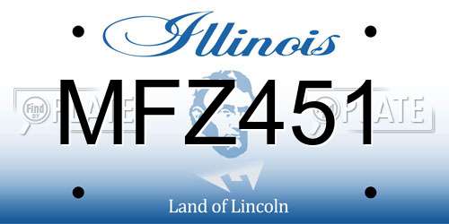 MFZ451 Illinois License Plate