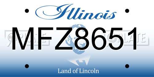 MFZ8651 Illinois License Plate