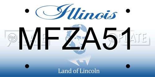 MFZA51 Illinois License Plate