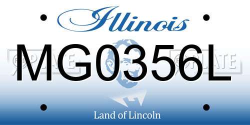 MG0356L Illinois License Plate