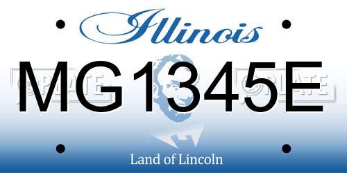 MG1345E Illinois License Plate