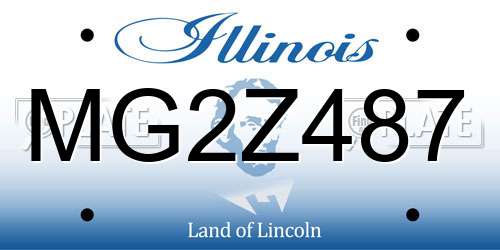 MG2Z487 Illinois License Plate