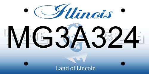 MG3A324 Illinois License Plate