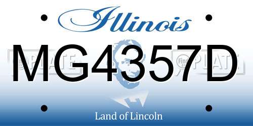 MG4357D Illinois License Plate