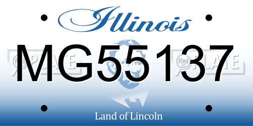 MG55137 Illinois License Plate