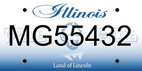 MG55432 Illinois License Plate