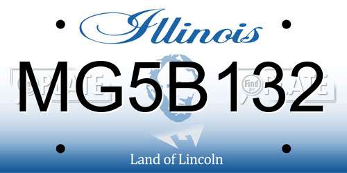 MG5B132 Illinois License Plate