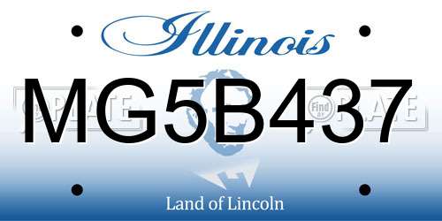 MG5B437 Illinois License Plate