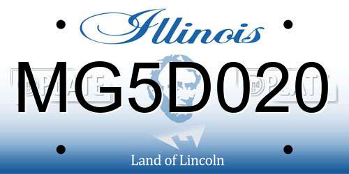 MG5D020 Illinois License Plate