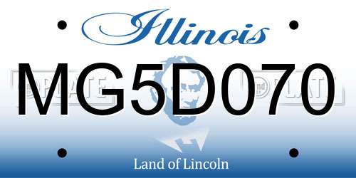 MG5D070 Illinois License Plate