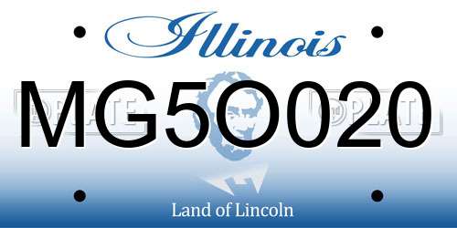 MG5O020 Illinois License Plate