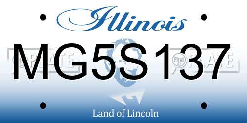 MG5S137 Illinois License Plate