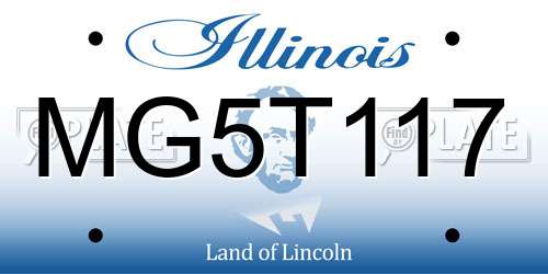 MG5T117 Illinois License Plate