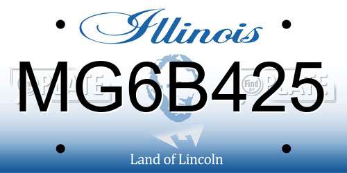 MG6B425 Illinois License Plate