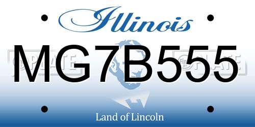 MG7B555 Illinois License Plate