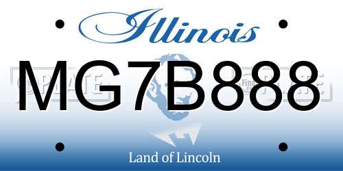 MG7B888 Illinois License Plate