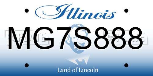 MG7S888 Illinois License Plate