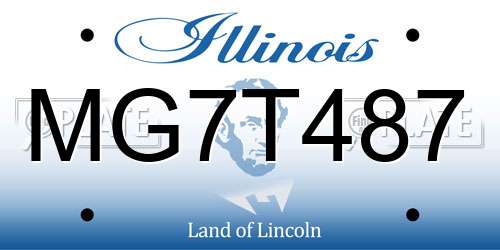 MG7T487 Illinois License Plate
