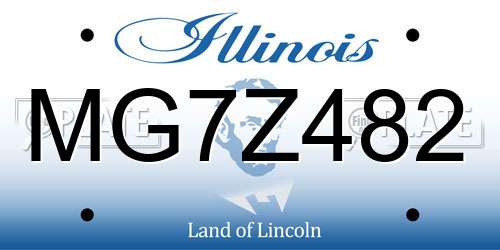 MG7Z482 Illinois License Plate